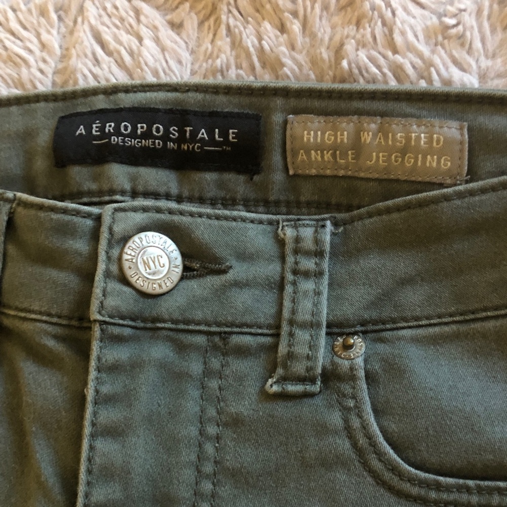 Aeropostale Olive Ankle Jeggings - Picture 2 of 6